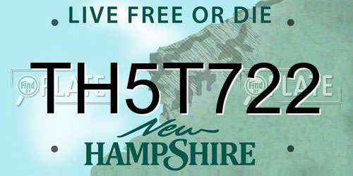 TH5T722 New Hampshire License Plate