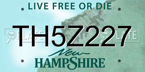TH5Z227 New Hampshire License Plate