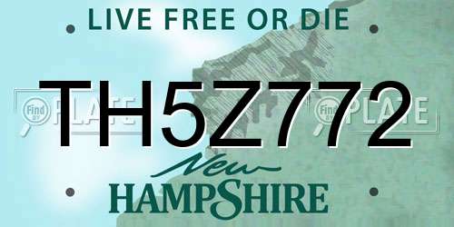 TH5Z772 New Hampshire License Plate