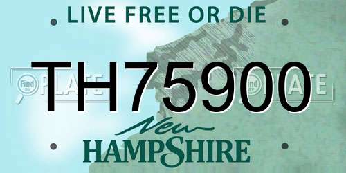 TH75900 New Hampshire License Plate