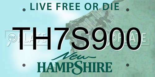 TH7S900 New Hampshire License Plate