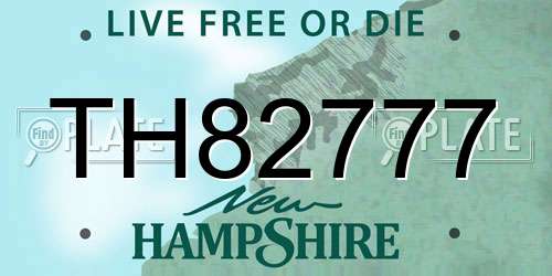 TH82777 New Hampshire License Plate