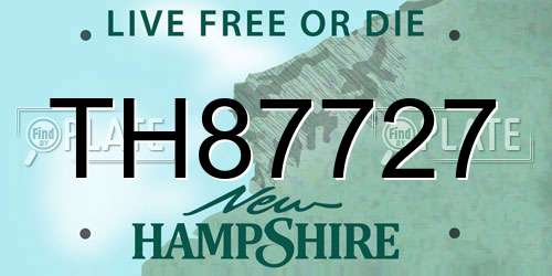 TH87727 New Hampshire License Plate