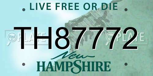 TH87772 New Hampshire License Plate