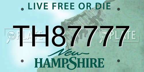 TH87777 New Hampshire License Plate