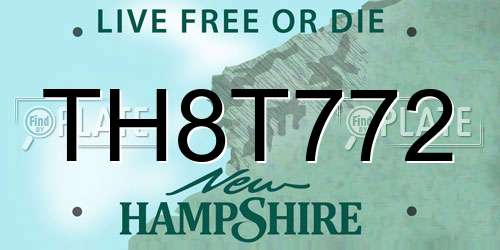 TH8T772 New Hampshire License Plate