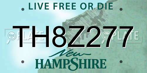 TH8Z277 New Hampshire License Plate