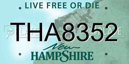 THA8352 New Hampshire License Plate