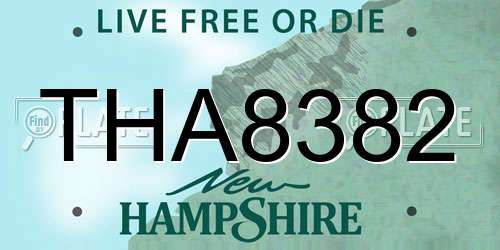 THA8382 New Hampshire License Plate