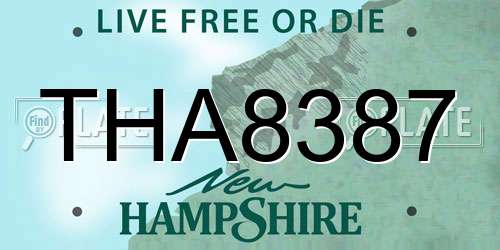 THA8387 New Hampshire License Plate