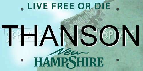 THANSON New Hampshire License Plate
