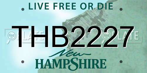 THB2227 New Hampshire License Plate