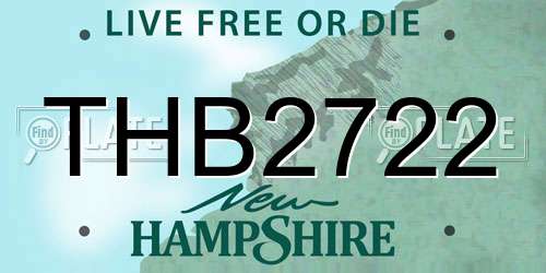 THB2722 New Hampshire License Plate