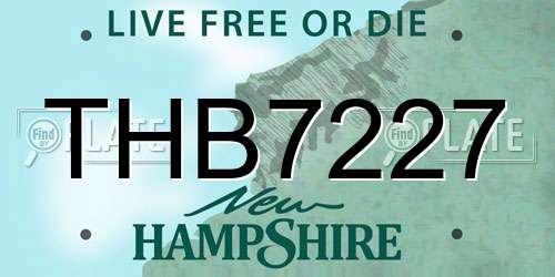 THB7227 New Hampshire License Plate