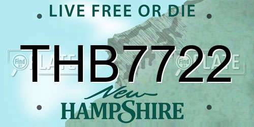 THB7722 New Hampshire License Plate