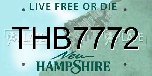 THB7772 New Hampshire License Plate