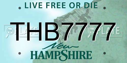THB7777 New Hampshire License Plate