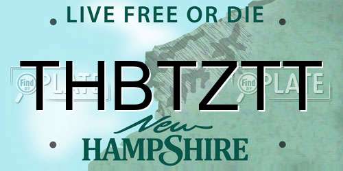 THBTZTT New Hampshire License Plate