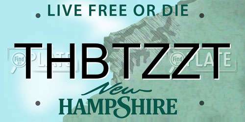 THBTZZT New Hampshire License Plate