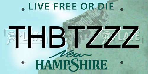 THBTZZZ New Hampshire License Plate