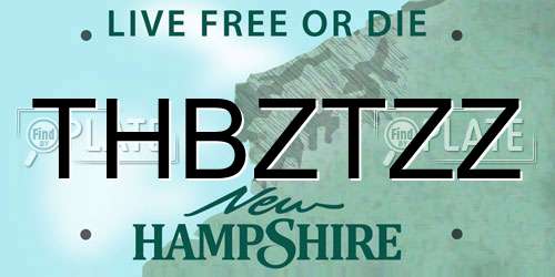THBZTZZ New Hampshire License Plate