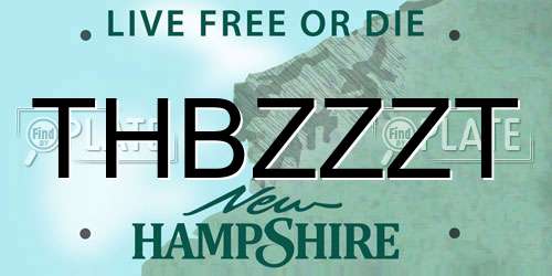 THBZZZT New Hampshire License Plate