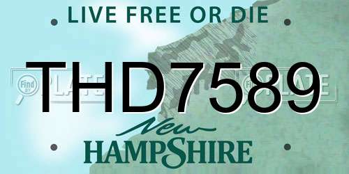 THD7589 New Hampshire License Plate
