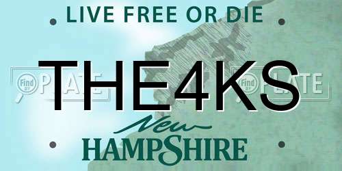 THE4KS New Hampshire License Plate