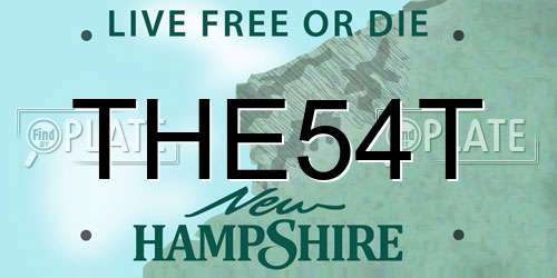 THE54T New Hampshire License Plate