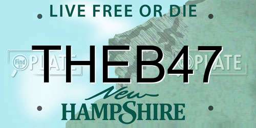 THEB47 New Hampshire License Plate