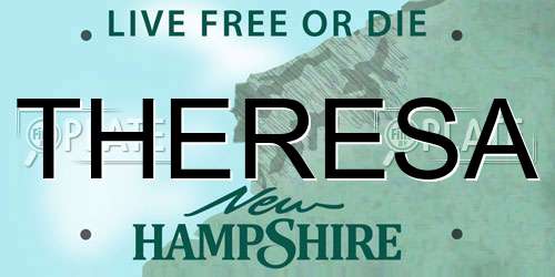 THERESA New Hampshire License Plate