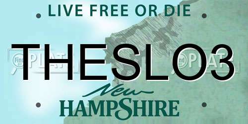 THESLO3 New Hampshire License Plate