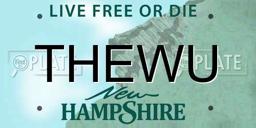 THEWU New Hampshire License Plate