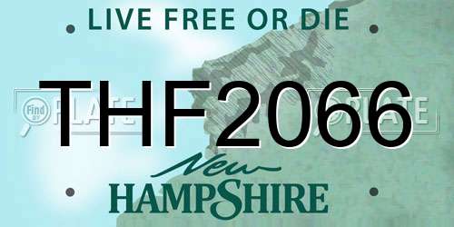 THF2066 New Hampshire License Plate