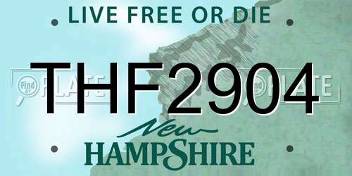 THF2904 New Hampshire License Plate