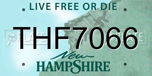 THF7066 New Hampshire License Plate