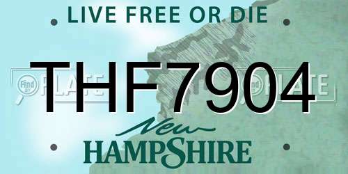 THF7904 New Hampshire License Plate