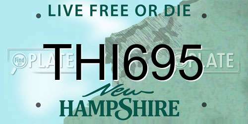 THI695 New Hampshire License Plate