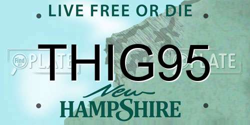 THIG95 New Hampshire License Plate