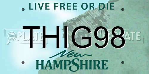 THIG98 New Hampshire License Plate