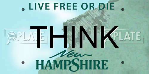 THINK New Hampshire License Plate