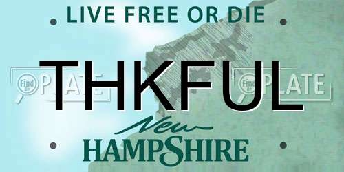 THKFUL New Hampshire License Plate