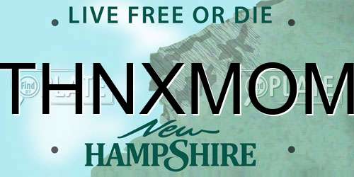 THNXMOM New Hampshire License Plate