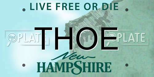 THOE New Hampshire License Plate