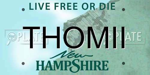 THOMII New Hampshire License Plate
