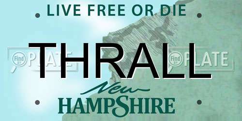 THRALL New Hampshire License Plate