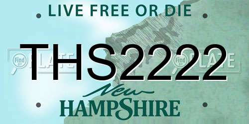 THS2222 New Hampshire License Plate