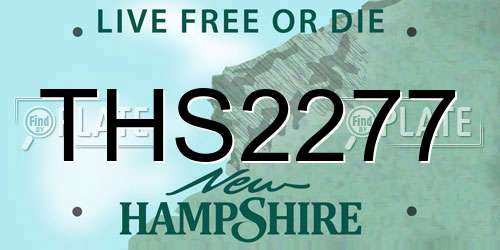 THS2277 New Hampshire License Plate