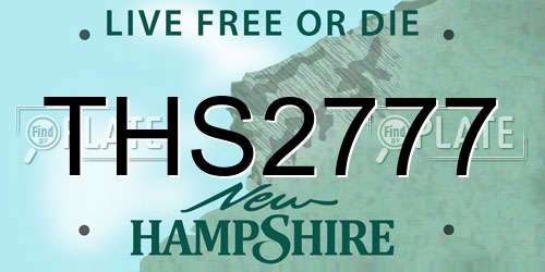 THS2777 New Hampshire License Plate
