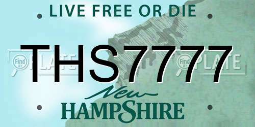 THS7777 New Hampshire License Plate